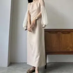 【新品】Louere ルエレ チュールボリューム袖 ワンピース
