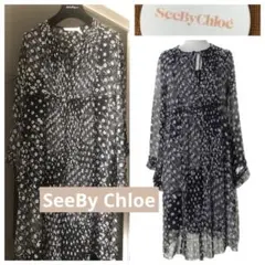 【未使用近い】SEE BY CHLOE シーバイクロエ 黒プリーツワンピース