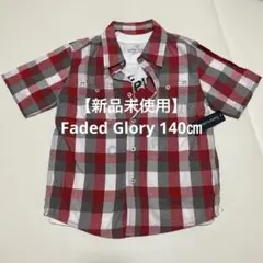 【新品未使用】Faded Glory 半袖チェックシャツ 赤・グレー・白