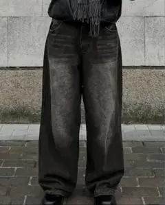 黒バギーデニム　menes jaded london bigboy似