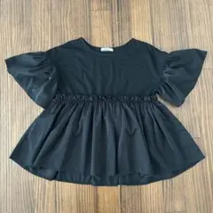 しまむら　中黒　ギャザー切り替えシフォントップス　Lサイズ