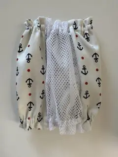 犬用スヌード★イカリ柄とメッシュのコンビ　Mサイズ　ハンドメイド