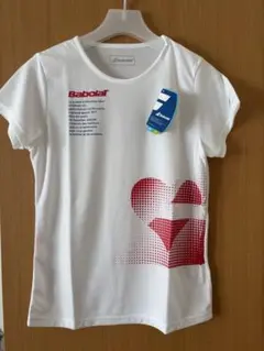 Babolat ホワイト Tシャツ ハートデザイン