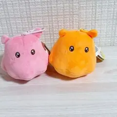 ぶるぶる！めんだこちゃん　マスコット　ぬいぐるみ　ピンク　オレンジ