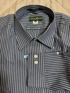 Eddie Bauer ネイビー ストライプ柄 長袖 古着 Laundry済