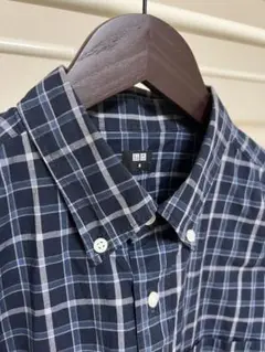 UNIQLO ブロードシャツ（チェック・ボタンダウン・M）