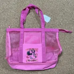 プールバッグ　メッシュトート　ミニー　ピンク