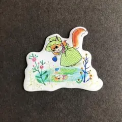 長谷川町子美術館　マグネット　ワカメちゃんとりす　絵本