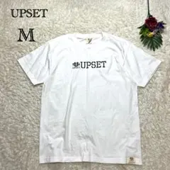 アップセット　メンズTシャツ　白T　ロゴプリント　ユニセックス　半袖　M