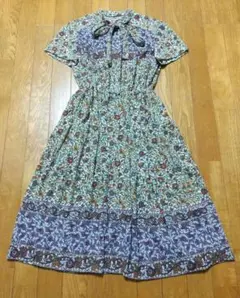 高級生地 ハンドメイド ワンピース ヴィンテージ レトロ