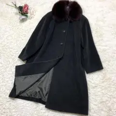 ミスオンワード アンゴラ フォックスファー ロングコート M