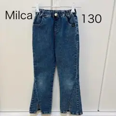 フレアデニム 130 フレアパンツ Milcaデニムスリットロングパンツ