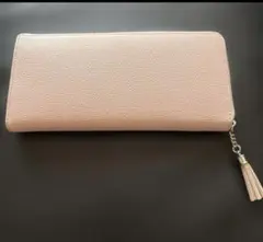 ピンク L字型財布 外ポケット付き