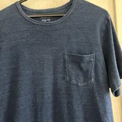 ネイビー コットン 半袖 Tシャツ ポケット付き