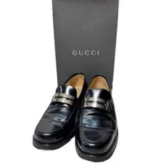 グッチ　GUCCI ローファー　Gバックル　黒　Gマーク　23.5cm