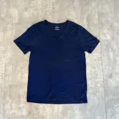 STUDIOUS ネイビー Vネック Tシャツ