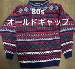 80s OLD GAP オールドギャップ ノルディック セーター ニット 総柄