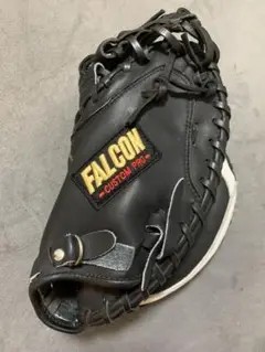【美品】ファルコン 少年軟式 キャッチャーミット LH(右投) ブラック M FALCON（ファルコン） 野球 少年用 軟式キャッチャーミット