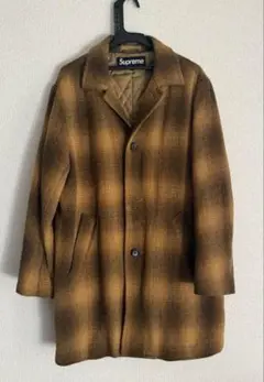 クリーニング済！Supreme チェスターコート ブラウン系 チェック柄