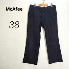 H8005【マカフィー】コットンパンツ M 紺 チノパン ストレート ストレッチ