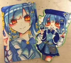 魔法少女ノ魔女裁判 まのさば 手描きイラスト 橘シェリー 2枚セット