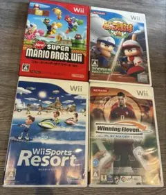 wiiソフト　マリオ　パワプロ　ウイイレ　スポーツリゾート　4点セット