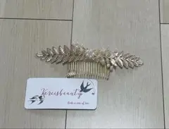 アクセサリー　髪飾り　葉 オリーブブランチ ヘアコーム 娘 髪の櫛