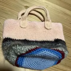 編み物　手提げバッグ