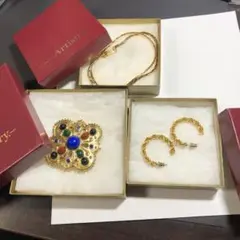 11641 【美品】アーティストリー ネックレス・ブローチ・イヤリングセット