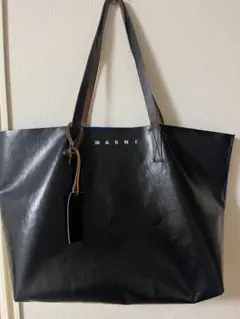 マルニ　MARNI トートバッグトライベッカ　バイカラー　ブルー　保存袋あり