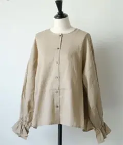 新品 LUEUF ルフ クラシカルソデ ギャザーシャツ ツチエ ヴェリテクール