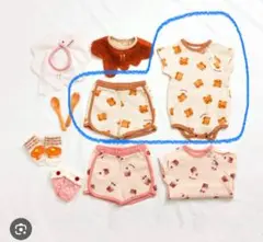 【新品未開封2点セット】パンケーキ柄ロンパース＆ショートパンツ