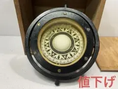 船舶用羅針盤　磁気コンパス　アンティーク　ビンテージ　希少　木枠付き 船舶用羅針盤 磁気コンパス アンティーク ビンテージ 希少 木枠