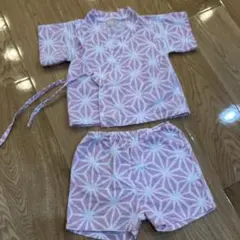 プティマイン　甚平　女の子　ピンク　80