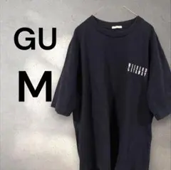 GU　グラフィックTシャツ　メンズ　ネイビー　M　５分袖