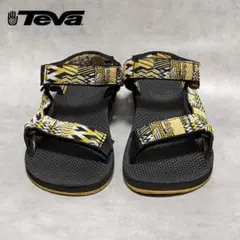極美品 TEVA テバ サンダル ブラック イエロー 幾何学模様 25cm