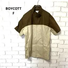 BOYCOTT 半袖　ジャケット　ジップアップ　コットン　日本製　フリーサイズ