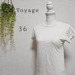 ☆ Voyage(38/M)ワンポイント クルーネック 半袖 Tシャツ ホワイト