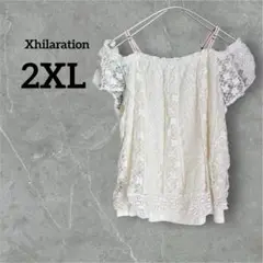 Xhilaration 【2XL】 アイボリーレース オフショルダー 半袖
