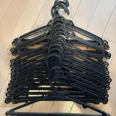 黒いプラスチック衣類ハンガー20セット