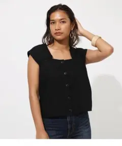 AZULbymoussy★GATHER LINEN BLOUSE Mサイズ