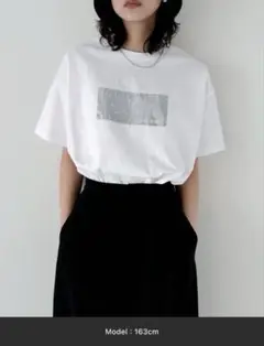 シルバーヴィンテージ箔プリントTシャツ