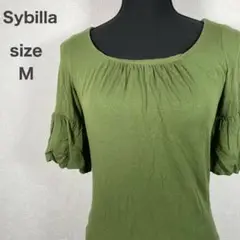 『Sybilla』シビラ(size M)半袖カットソー Tシャツ グリーン