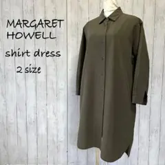 MARGARET HOWELL マーガレットハウエル シャツワンピース カーキ