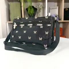 希少デザイン LeSportsac ショルダーバッグ リボン 刺繍