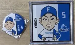 【未開封】#5 野村佑希 選手 ファイターズガチャ アクリルブロック 缶バッジ
