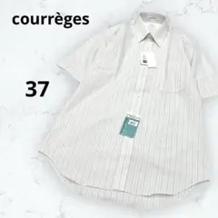 新品未使用＊クレージュ＊ワイシャツ カッターシャツ ストライプ 半袖 37 白