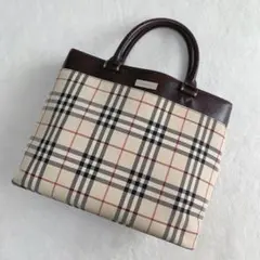 【美品】バーバリー ハンドバッグ ノバチェック トートバッグ
