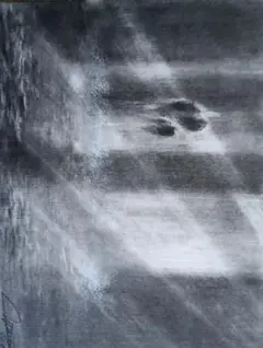真作】絵画 加藤力之輔 デッサン画 窓 ミニマル抽象画 構成的