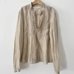 SPICK AND SPAN 長袖シャツ ベージュ　シルク　コットン